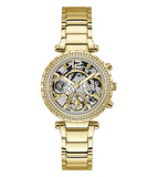 Guess Solstice Diamonds Gold Dial Gold Steel Strap Watch for Women - GW0403L2 Buy Now By Guess