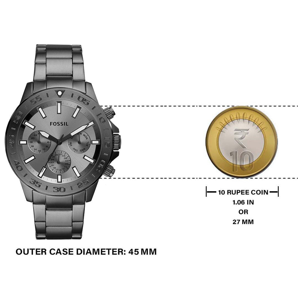 Fossil Bannon Multifunction Chronograph Grey Dial Grey Steel Strap Watch for Men - BQ2491 Buy Now By Fossil