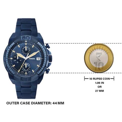 Fossil Bronson Chronograph Blue Dial Blue Steel Strap Watch for Men - FS5916 Buy Now By Fossil
