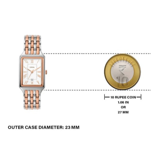 Fossil Raquel Three Hand White Dial Two Tone Steel Strap Watch For Women - ES5222 Buy Now By Fossil