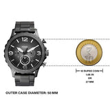 Fossil Nate Chronograph Gunmetal Dial Grey Steel Strap Watch for Men - JR1437 Buy Now By Fossil