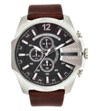 Diesel Mega Chief Chronograph Black Dial Brown Leather Strap Watch For Men - DZ4290 Buy Now By Diesel