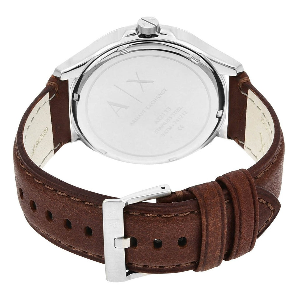Armani Exchange Hampton Chronograph Blue Dial Brown Leather Strap Watch For Men - AX2133 Buy Now By Armani Exchange