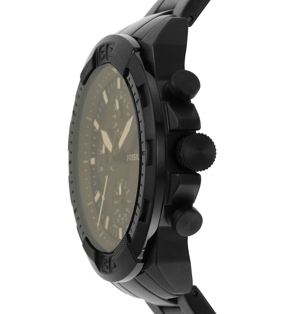 Fossil Bronson Chronograph Black Dial Black Steel Strap Watch for Men - FS5851 Buy Now By Fossil
