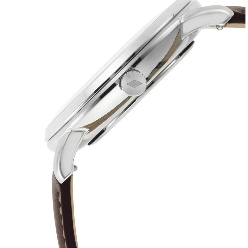 Fossil Neutra Minimalist Moonphase Silver Dial Brown Leather Strap Watch for Men - FS5905 Buy Now By Fossil