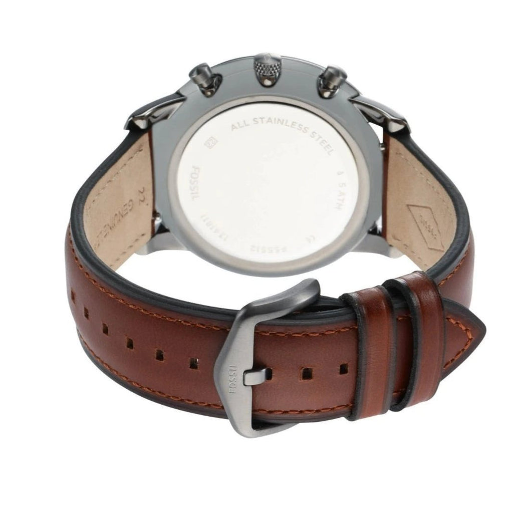 Fossil Neutra Chronograph Grey Dial Brown Leather Strap Watch for Men - FS5512 Buy Now By Fossil