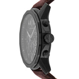 Armani Exchange Outerbanks Chronograph Black Dial Brown Leather Strap Watch For Men - AX1732 Buy Now By Armani Exchange