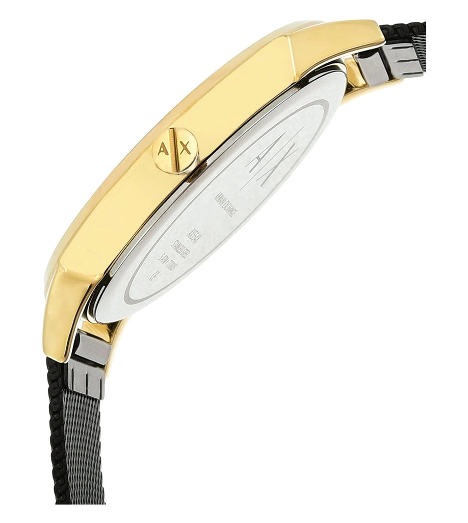 Armani Exchange Lola Three Hand Black Dial Black Mesh Strap Watch For Women - AX5548 Buy Now By Armani Exchange