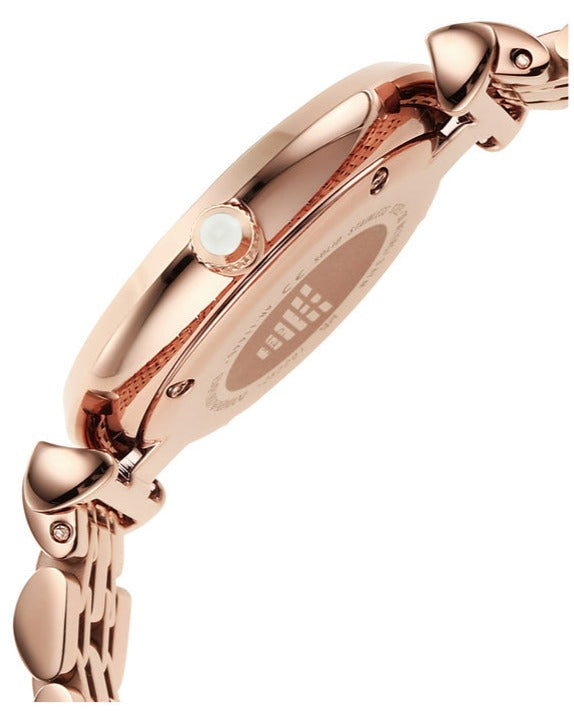 Emporio Armani Gianni T-Bar Crystals Silver Dial Rose Gold Steel Strap Watch For Women - AR11446 Buy Now By Emporio Armani