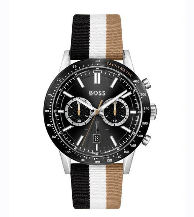 Hugo Boss Allure Chronograph Black Dial Multicolor Nylon Strap Watch for Men - 1513963 Buy Now By Hugo Boss