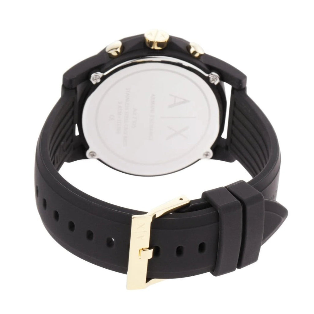 Armani Exchange Outerbanks Chronograph Black Dial Black Steel Strap Watch For Men - AX7105 Buy Now By Armani Exchange