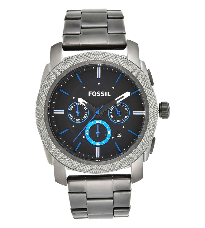 Fossil Machine Chronograph Brown Dial Grey Steel Strap Watch for Men - FS4931 Buy Now By Fossil