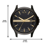 Armani Exchange Hampton Chronograph Black Dial Black Steel Strap Watch For Men - AX2413 Buy Now By Armani Exchange