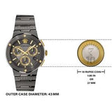 Versace Greca Icon Quartz Black Dial Black Steel Strap Watch For Men - VEZ900521 Buy Now By Versace