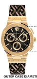Versace Greca Chronograph Black Dial Brown Leather Strap Watch For Men - VEZ900621 Buy Now By Versace