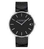 Coach Charles Black Dial Black Leather Strap Watch for Men - 14602157 Buy Now By Coach