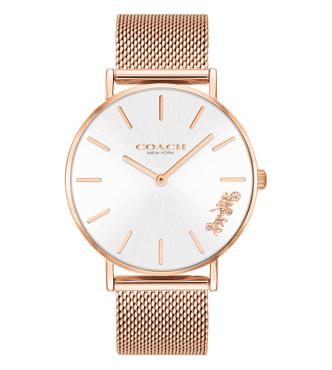 Coach Perry White Rose Gold Mesh Bracelet Watch for Women - 14503126 Buy Now By Coach