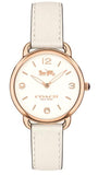 Coach Delancey White Dial White Leather Strap Watch for Women - 14502790