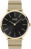 Hugo Boss Horizon Quartz Black Dial Gold Mesh Bracelet Watch For Men - 1513735 Buy Now By Hugo Boss