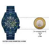 Guess Axle Multifunction Navy Blue Dial Blue Steel Strap Watch For Men - GW0488G4 Buy Now By Guess