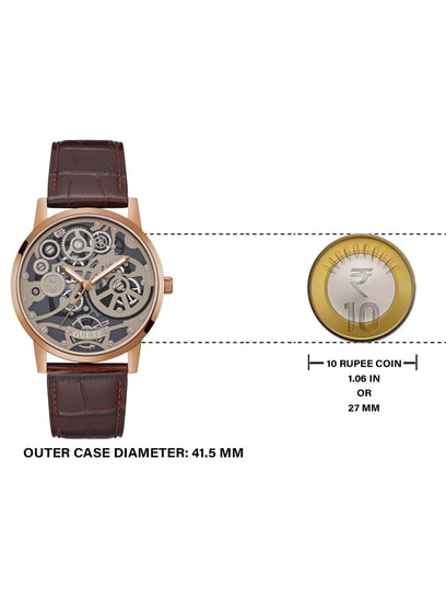 Guess Gadget Brown Dial Brown Leather Strap Watch for Men - GW0570G2 Buy Now By Guess