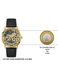 Guess Gadget Gold Dial Black Leather Strap Watch for Men - GW0570G1 Buy Now By Guess