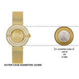 Guess Dream Quartz Gold Dial Gold Mesh Strap Watch For Women - GW0550L2 Buy Now By Guess