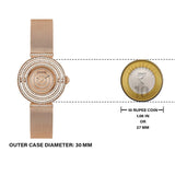 Guess Dream Crystals Rose Gold Dial Rose Gold Mesh Bracelet Watch For Women - GW0550L3 Buy Now By Guess