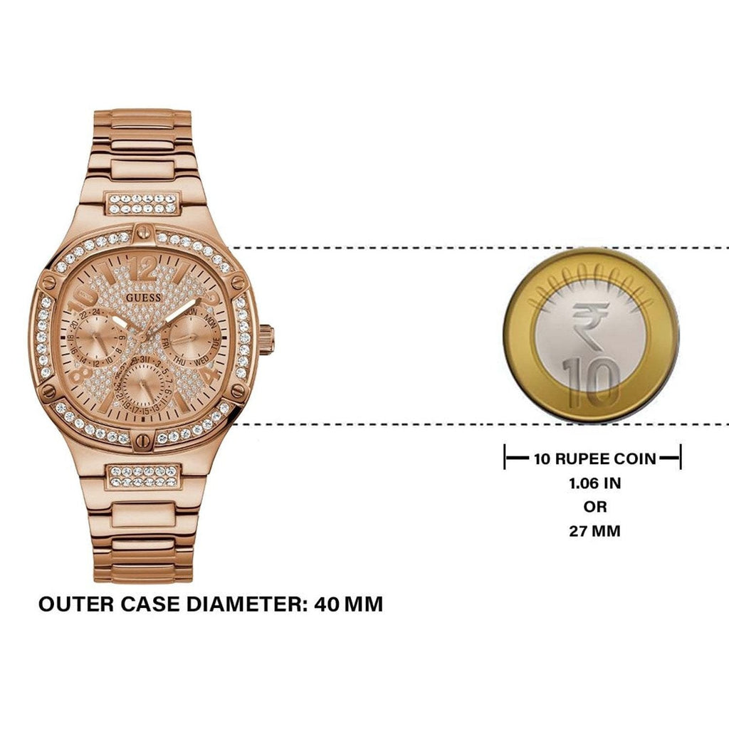 Guess Duchees Quartz Rose Gold Dial Rose Gold Steel Strap Watch For Women - GW0558L3 Buy Now By Guess