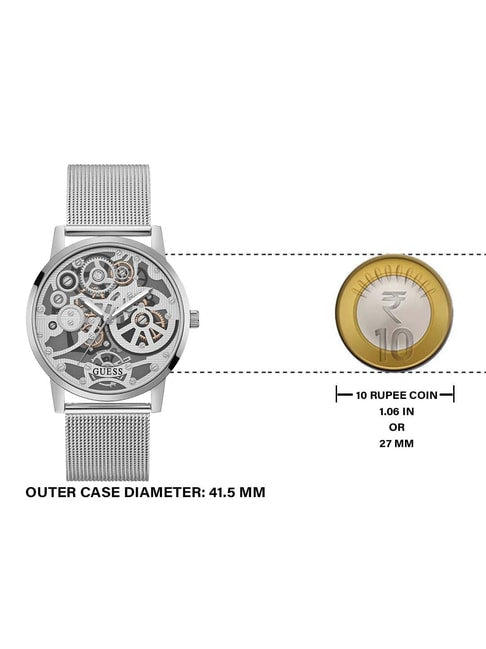 Guess Gadget Silver Dial Silver Mesh Bracelet Watch for Men - GW0538G1 Buy Now By Guess
