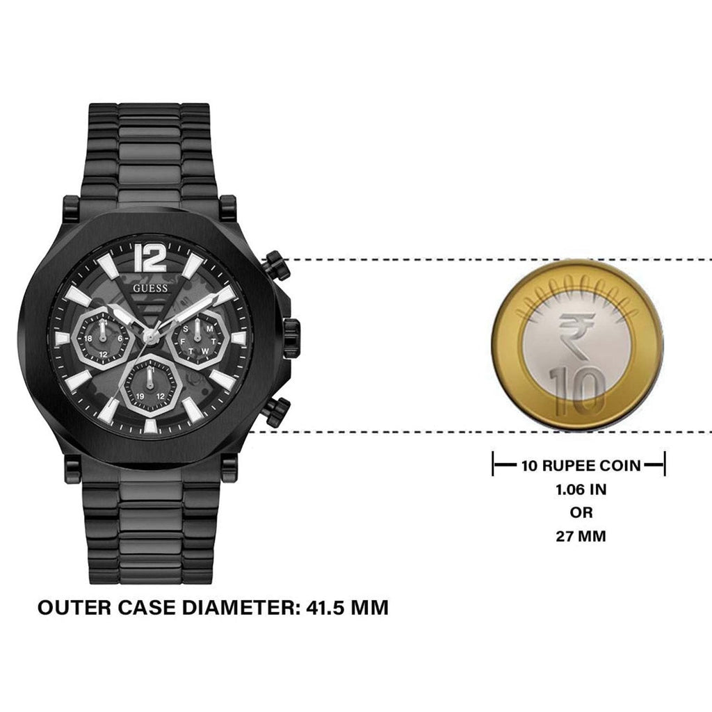 Guess Edge Chronograph Black Dial Black Steel Strap Watch For Men - GW0539G3 Buy Now By Guess