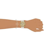 Guess Queen Quartz Gold Dial White Silicone Strap Watch For Women - GW0536L2 Buy Now By Guess