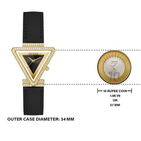 Guess Fame Quartz Black Dial Black Leather Strap Watch For Women - GW0504L5 Buy Now By Guess