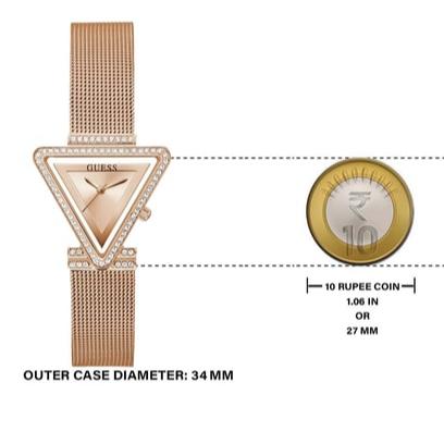 Guess Fame Diamonds Rose Gold Dial Rose Gold Mesh Bracelet Watch for Women - GW0508L3 Buy Now By Guess