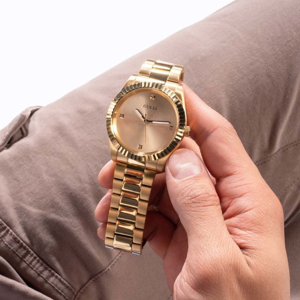 Guess Connoisseur Analog Gold Dial Gold Steel Strap Watch For Men - GW0542G2 Buy Now By Guess