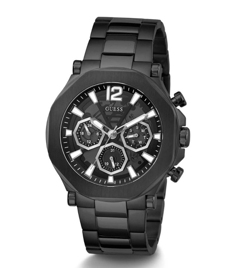 Guess Edge Chronograph Black Dial Black Steel Strap Watch For Men - GW0539G3 Buy Now By Guess
