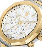 Maserati Stile Chronograph White Dial Two Tone Steel Strap Watch For Men - R8873642009 Buy Now By Maserati
