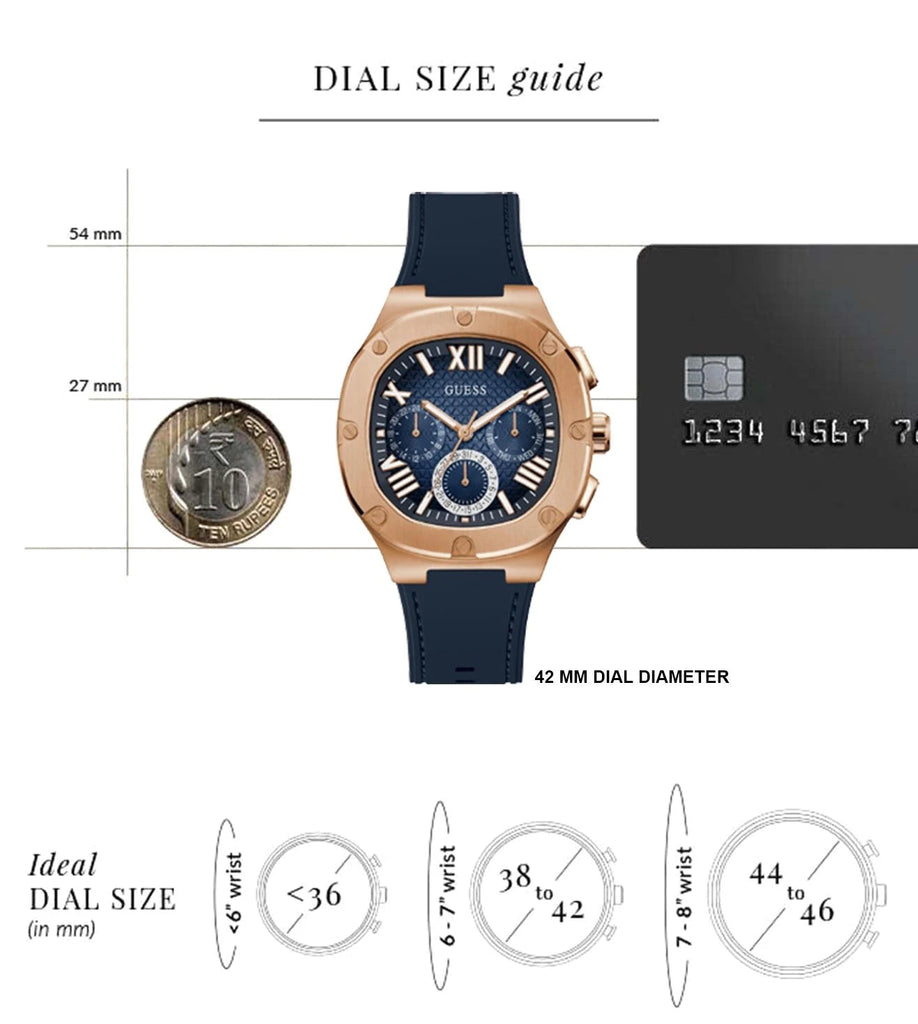 Guess Headline Multifunction Quartz Blue Dial Blue Silicone Strap Watch For Men - GW0571G2 Buy Now By Guess