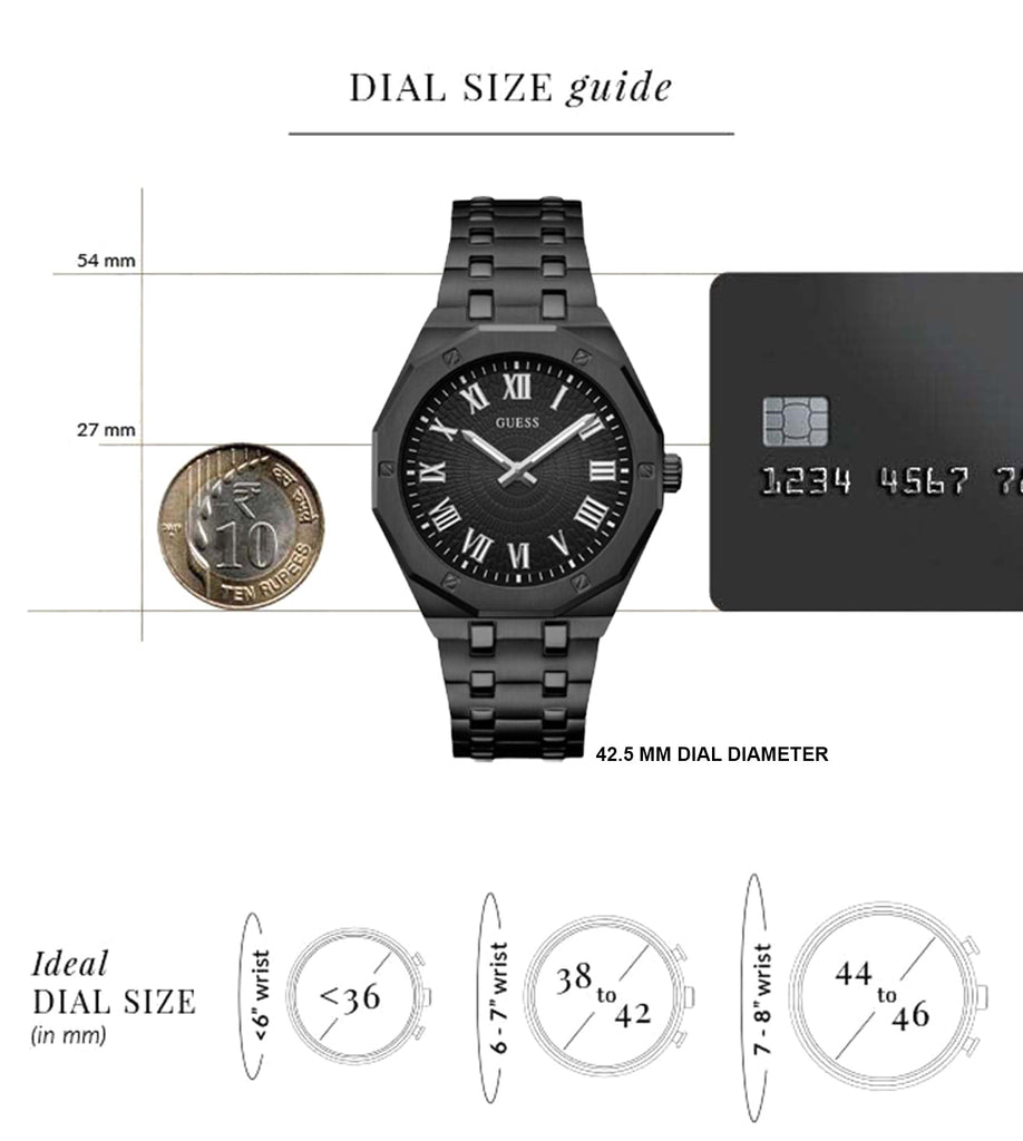 Guess Asset Quartz Black Dial Black Steel Strap Watch For Men - GW0575G3 Buy Now By Guess