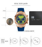 Guess Empire Analog Quartz Lime Green Dial Blue Silicon Strap Watch for Men - GW0583G3 Buy Now By Guess