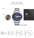 Armani Exchange Hampton Chronograph Blue Dial Silver Steel Strap Watch For Men - AX2155 Buy Now By Armani Exchange