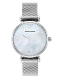 Emporio Armani Gianni T Bar Mother of Pearl Dial Silver Steel Strap Watch For Women - AR1955 Buy Now By Emporio Armani