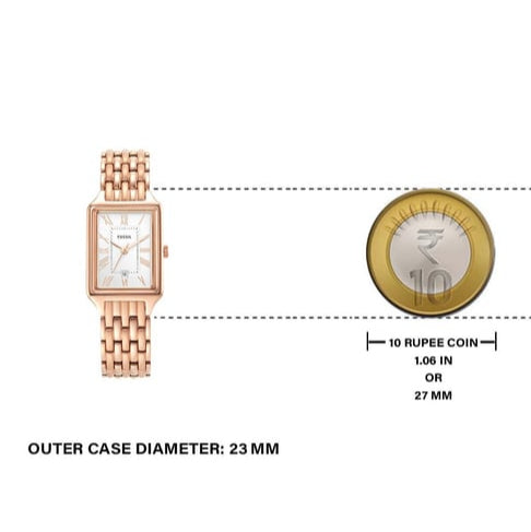 Fossil Raquel Three Hand Date White Dial Rose Gold Steel Strap Watch For Women - ES5271 Buy Now By Fossil