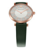 Emporio Armani Pro Planet Analog Silver Dial Green Leather Strap Watch For Women - AR11517 Buy Now By Emporio Armani