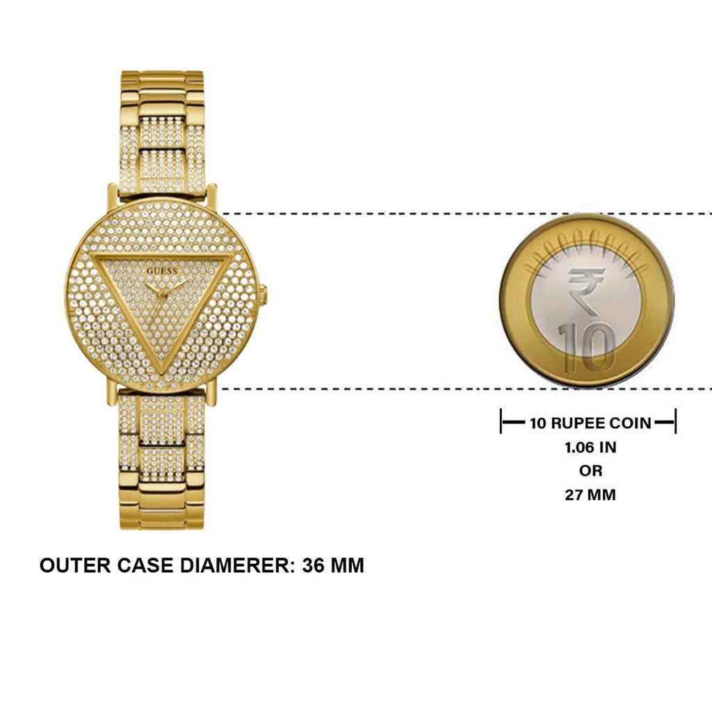 Guess Trend Diamonds Gold Dial Gold Steel Strap Watch for Women - GW0512L2 Buy Now By Guess