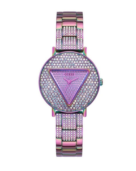 Guess Trend Diamonds Purple Dial Purple Steel Strap Watch for Women - GW0512L4 Buy Now By Guess