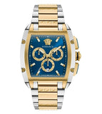 Versace Dominus Chronograph Blue Dial Two Tone Steel Strap Watch For Men - VE6H00723 Buy Now By Versace