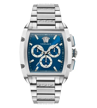 Versace Dominus Chronograph Blue Dial Silver Steel Strap Watch For Men - VE6H00423 Buy Now By Versace
