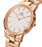 Daniel Wellington Iconic Link White Dial Rose Gold Steel Strap Watch for Women - DW00100213 Buy Now By Daniel Wellington
