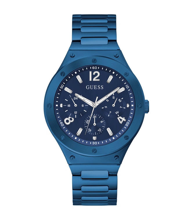 Guess Scope Multifunction Blue Dial Blue Steel Strap Watch for Men - GW0454G4 Buy Now By Guess